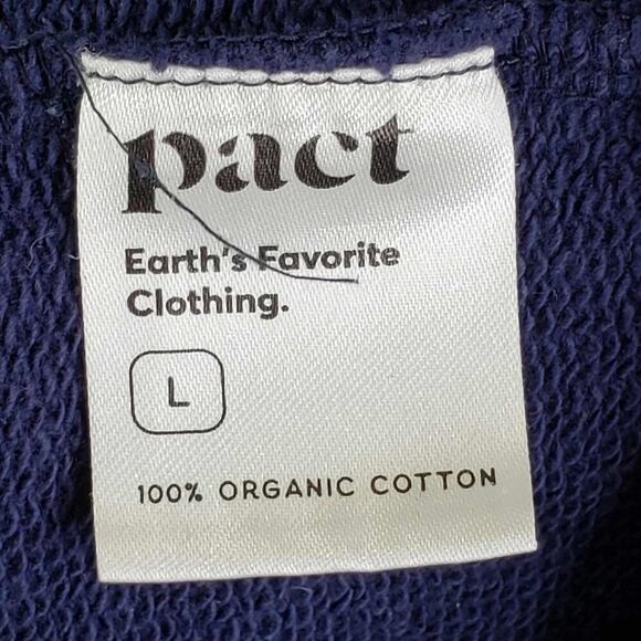 Pact Shirt Button Up Snap Long Sleeve Men’s Large L Navy Blue Organic Cotton LS - Picture 7 of 10
